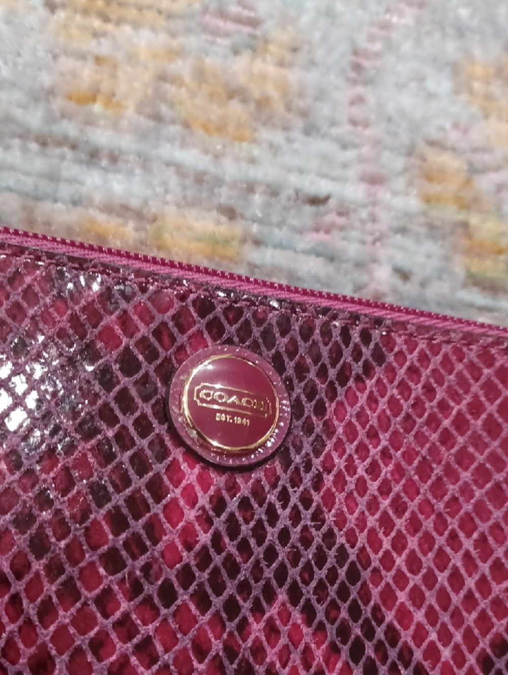 Coach Python Leather Wristlet - Picture 3 of 7